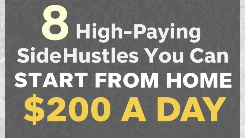 8 High-Paying Side Hustles You Can Start From Home To Make $200 A Day