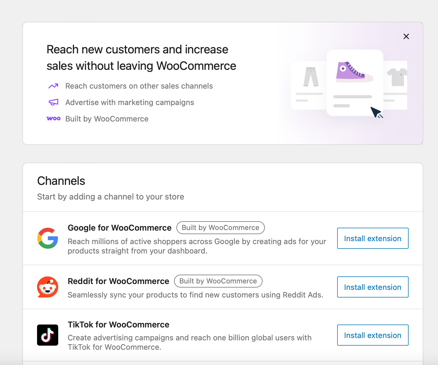 WooCommerce Marketing setup